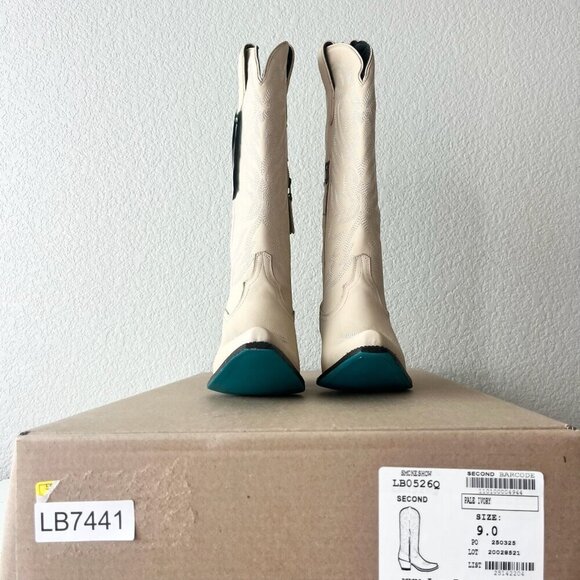 Lane SMOKESHOW Womens Cowboy Boots 9 Pale Ivory Leather Western Cowgirl Tall - Picture 11 of 12